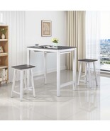 3-Piece Counter Height Dining Set - Space-Saving Gray Wood - €221,63 EUR 3-Piece Counter Height Dining Set - Space-Saving Gray Wood - €221,63 EUR