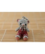 Crossfor Teddy Bear Clear Red Crystal Necklace Boy Teddy-03RE Japan - £63.58 GBP