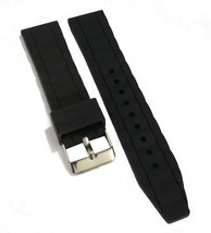24mm Silicone Rubber Watch Band Strap for Men and Women |Black Silver Pin-Q63 - £10.36 GBP