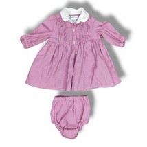 Vintage Ralph Lauren Baby Girl 3m Dress Set W Bloomers Diaper Covers Str... - $17.99