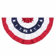 USA Pleated Fan Flag United States 1.5x3 Ft Half Fan Banner Bunting Flags 100D - £12.50 GBP