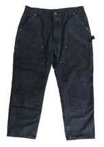 Carhartt BLK Double Knee Black Jeans Work Pants 38x30 Loose Original Fit - £50.49 GBP