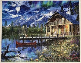 Majestic by Springbok 1000 Piece Jigsaw Puzzle Moon Cabin Retreat - Made... - £7.82 GBP