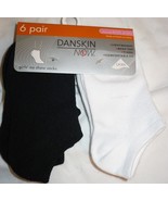 Danskin Now Girls No Show Socks 6 Pair Size Small 6-10.5 Black &amp; White NEW - £7.23 GBP