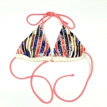 Victoria&#39;s Secret Women&#39;s String Bikini Top Padded Sequins Multicolor Sz M DF34 - £6.88 GBP