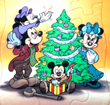 Walt Disney Frame Tray Puzzle Mickey Minnie Marcus And Melody Decorate Christmas - £10.16 GBP