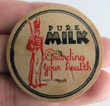 RARE Cardboard Milk Bottle Cap Drums Pure Milk Guarding your Health - £8.88 GBP