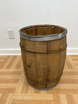 Vintage WOOD NAIL KEG barrel wooden can garbage waste bin country farm rubbish - £29.89 GBP
