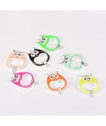 Owl Charms Enamel Bird Pendants Halloween Animal Findings Links Connecto... - $5.47