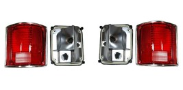 Tail Lights For Chevy GMC Suburban 1973-1991 Lens And Housing Chrome Pair - $84.11