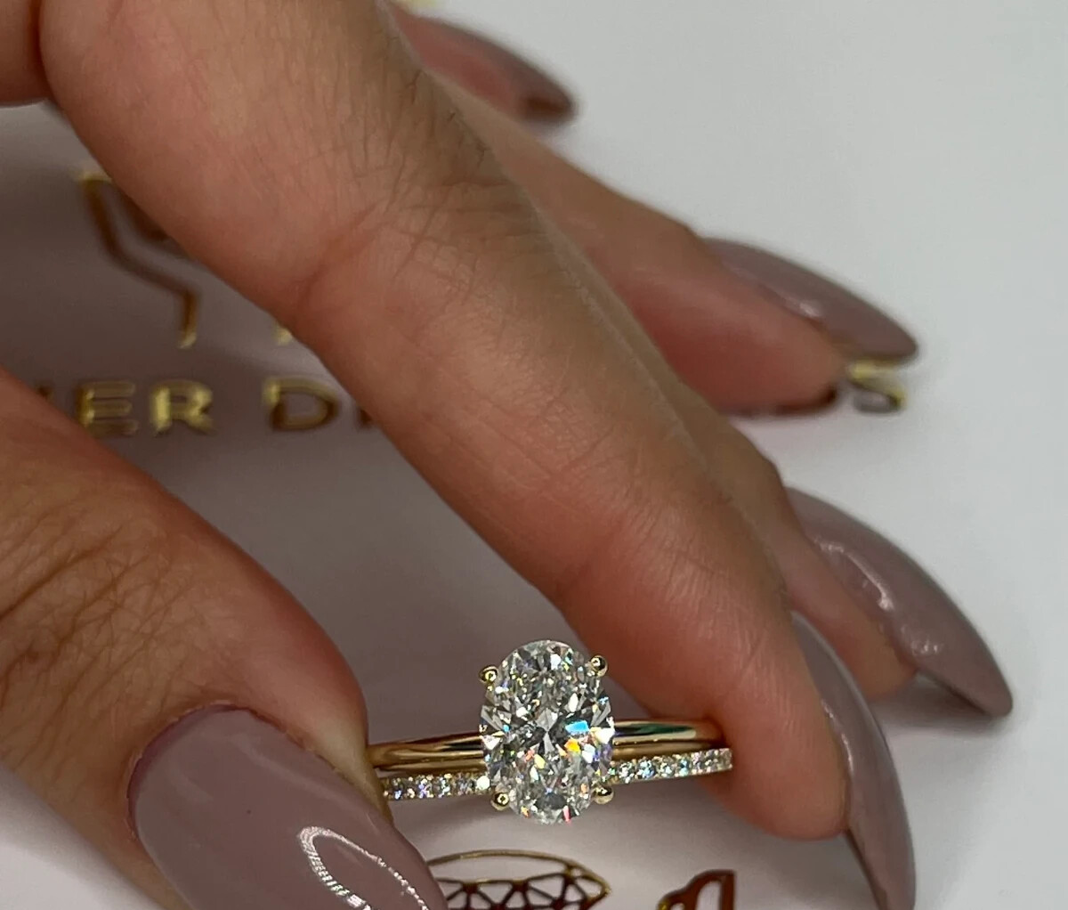 Lab Grown 2.20 Cts IGI Certified D/VVS2 Oval Solitaire Diamond Wedding Ring - $2,560.00