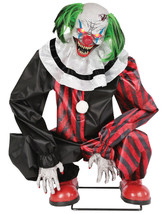 Halloween Crouching Creepy Clown Animated Laughing Haunted House Decoration Prop - £230.63 GBP