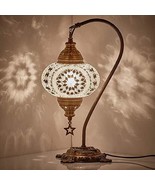 DEMMEX 33 Colors Turkish Moroccan Mosaic Table Lamp Swan Neck Handmade D... - £67.77 GBP