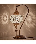 DEMMEX 33 Colors Turkish Moroccan Mosaic Table Lamp Swan Neck Handmade D... - $86.38