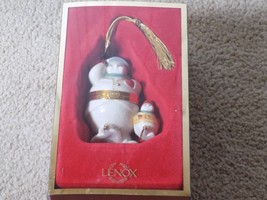 Lenox Snowman Trinket Box Ornament w/Baby Snowman Ornament--FREE SHIPPING! - $19.79