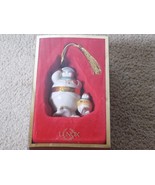 Lenox Snowman Trinket Box Ornament w/Baby Snowman Ornament--FREE SHIPPING! - £15.57 GBP