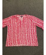 Gloria Vanderbilt Shirt Womens Size XXL Pink V-Neck 3/4 Sleeve Pullover Top - £5.22 GBP