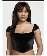 NWT Victorias Secret Dream Angels Black Velvet Corset Bra Bustier Top Large - $18.80