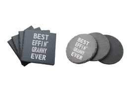 Funny Grandma Gifts Best Effin Granny Ever Engraved Slate Coasters Set of 4 - $29.99