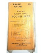 NOS Sealed Vintage 1950&#39;s Cram&#39;s Modern Series Pocket Map Pacific Ocean #11 - $21.64 CAD