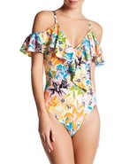 Nanette Lepore nl7B011 Cold Shoulder Ruffle Print One-Piece Sz M Pink Multi - €59,25 EUR Nanette Lepore nl7B011 Cold Shoulder Ruffle Print One-Piece Sz M Pink Multi - €59,25 EUR