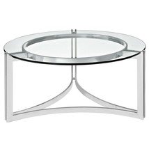 Industrial Polished Stainless Steel Coffee Table w/ Tempered Glass Top - £252.53 GBP