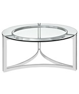 Industrial Polished Stainless Steel Coffee Table w/ Tempered Glass Top - €349,45 EUR