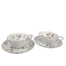 Vtg1950s Noritake CHATHAM Tea Cups &amp; Saucers Set of 2, Pink Floral Chino... - $24.19