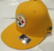 NWT NFL Reebok Pittsburgh Steelers Sideline Fitted Hat Gold Size 7 1/8 - £31.62 GBP