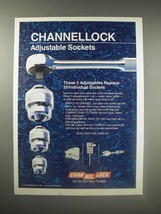 1990 Channellock Adjustable Sockets Ad - The 3 adjustables replace 39 - $18.49