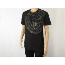 Mens PLATINI Sports Shirt With Rhine Stones Lion Medallion Chain SS3612 Black image 4