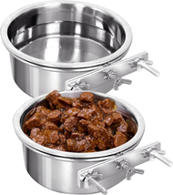 Kennel Water Bowl, 2 Packs No Spill Hanging Cage Crate Bowl for Cat, Small Dog F - £24.11 GBP