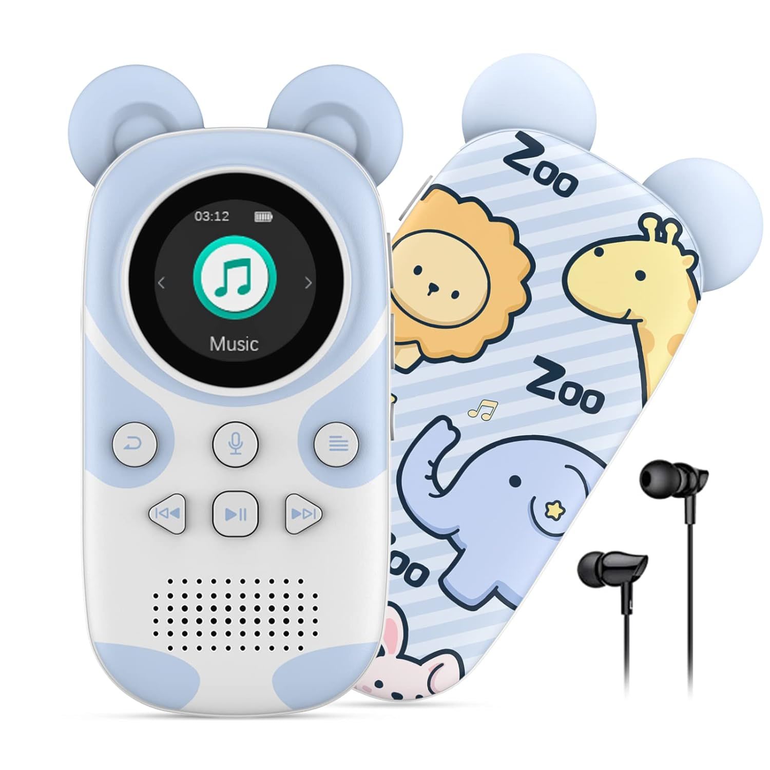 RUIZU Bluetooth MP3 Player for Kids, Cartoon Zoo Portable Music Player 16GB, Chi