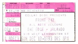 Front 242 Ticket Stub December 19 1993 Orlando Florida - £26.22 GBP