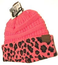 C.C Beanie Tail MB-80 Exclusives Messy Tail Candy Pink Black One Size New - $12.25