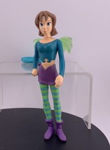 5&quot; FAIRY FIGURE FOR DISPLAY OR KEYCHAIN Brown Hair  Green Outfit Vintage - £10.59 GBP
