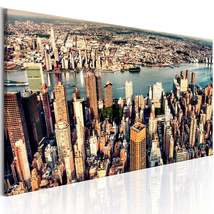 Tiptophomedecor Stretched Canvas Wall Art  - Panorama Of New York - Stretched &amp;  - £71.76 GBP+