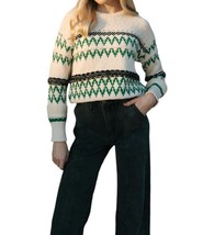 Miou Muse aztec sweater in Green/Cream - $57.00