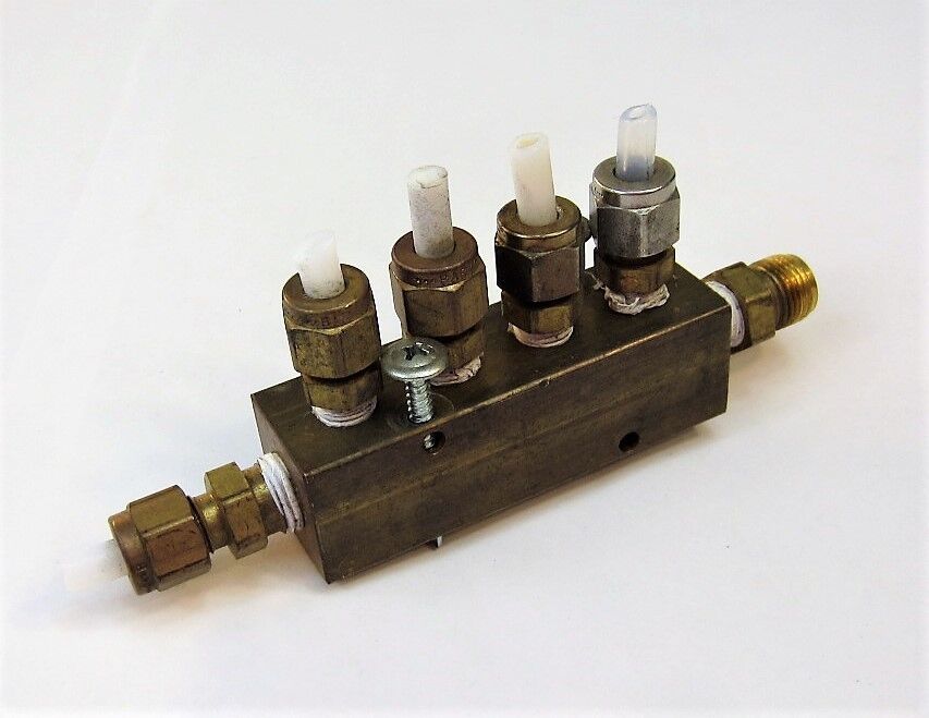 6 Port Brass Manifold w/ Compression Fittings for 1/4&quot; OD Plastic Tubing - $19.19