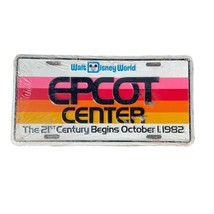 EPCOT CENTER License Plate Metal 1982 Walt Disney World 21st Century Begins - £30.61 GBP