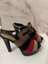 Diva Lounge ultra high open toe sling back shoes size 8 1922 Fall Colors - $319.88 MXN