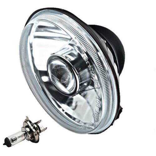 5-3/4&quot; Motorcycle Clear Halogen Headlight Metal Headlamp 6V 25/25w H4 Li... - $29.95