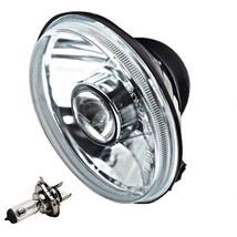 5-3/4&quot; Motorcycle Clear Halogen Headlight Metal Headlamp 6V 25/25w H4 Light Bulb - £23.94 GBP