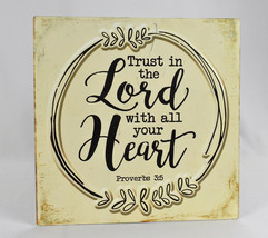 Vintage Retro Wall Decor Trust In The Lord Proverbs Metal Tin Sign - £21.69 GBP