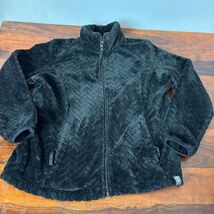 Free Country Women's Chevron Faux Fur Jacket Black Size L Winter Casual - $26.33