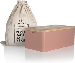 Bread Box I Bread Bin with Linen Bread Bag for Long-Lasting FreshnessI 13.4x7.3x - £42.47 GBP