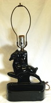 Shawnee TV Lamp Light Planter Black Gazelle Deer Fawn Art Deco Vintage 50&#39;s - £131.87 GBP