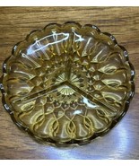 Anchor Hocking Fairfield Amber Glass 3 Section Divided Relish Dish Tray VTG - $12.16