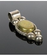 Vintage 925 Sterling Silver Teardrop Brass Bead Rope Grape Necklace Pend... - £16.14 GBP