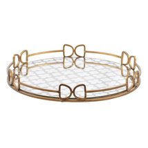 A&amp;B Home 36166-DS Valentina Vintage Gold Tray - £71.22 GBP